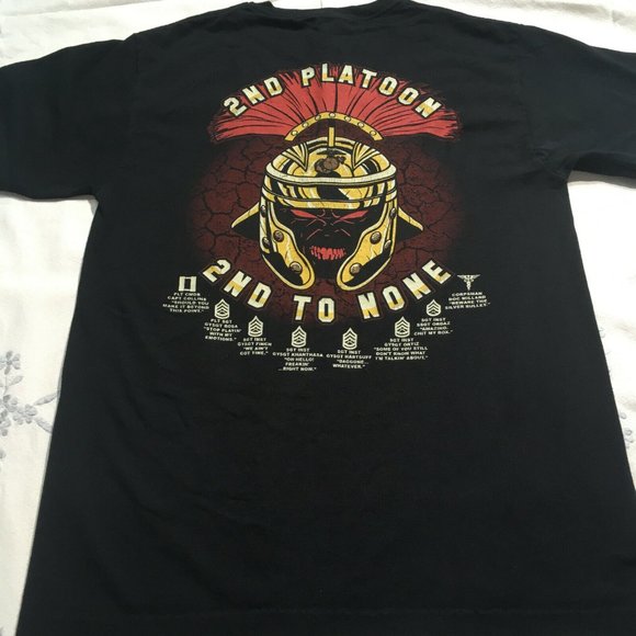 #55 Jerzees 2nd Platoon Blend Cotton BlackT-Shirt Men M Officer Candidate School - Picture 3 of 9